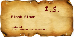 Pisak Simon névjegykártya